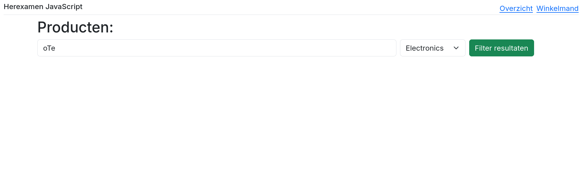 Filteren op naam en categorie