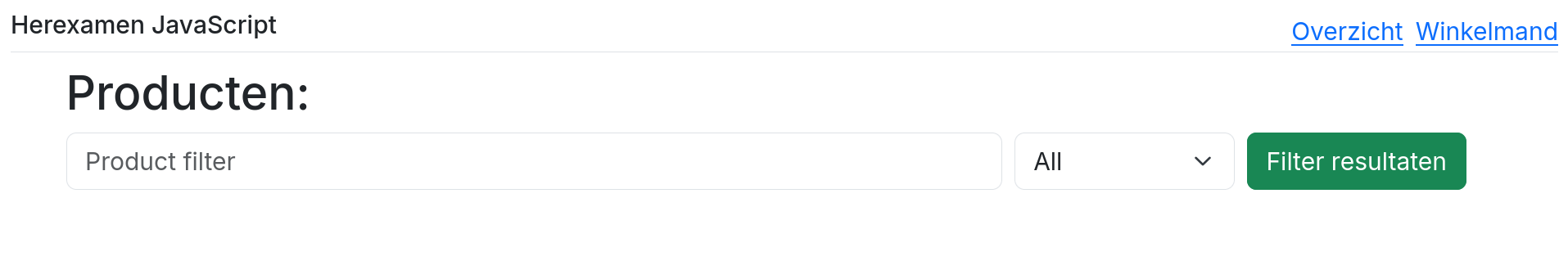 Producten (home) pagina