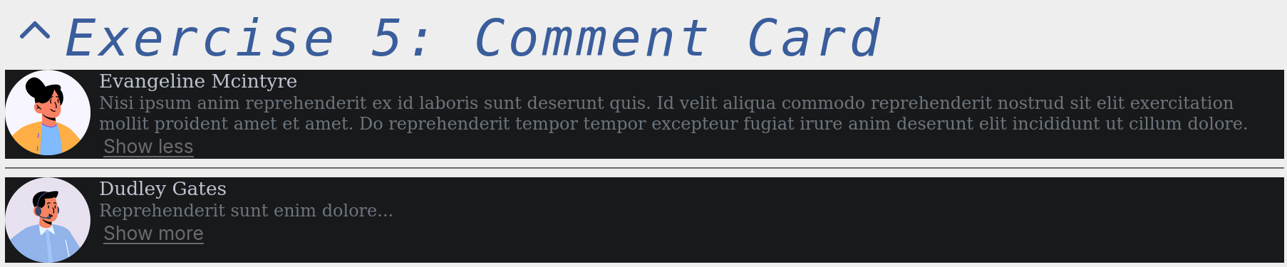 Show less/more in de CommentCard