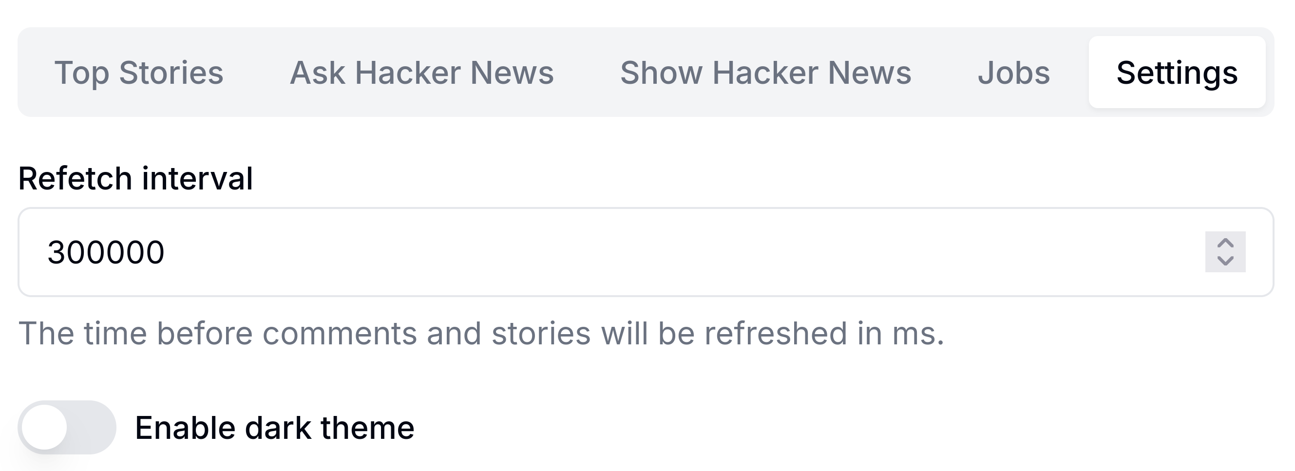Settings - Licht thema