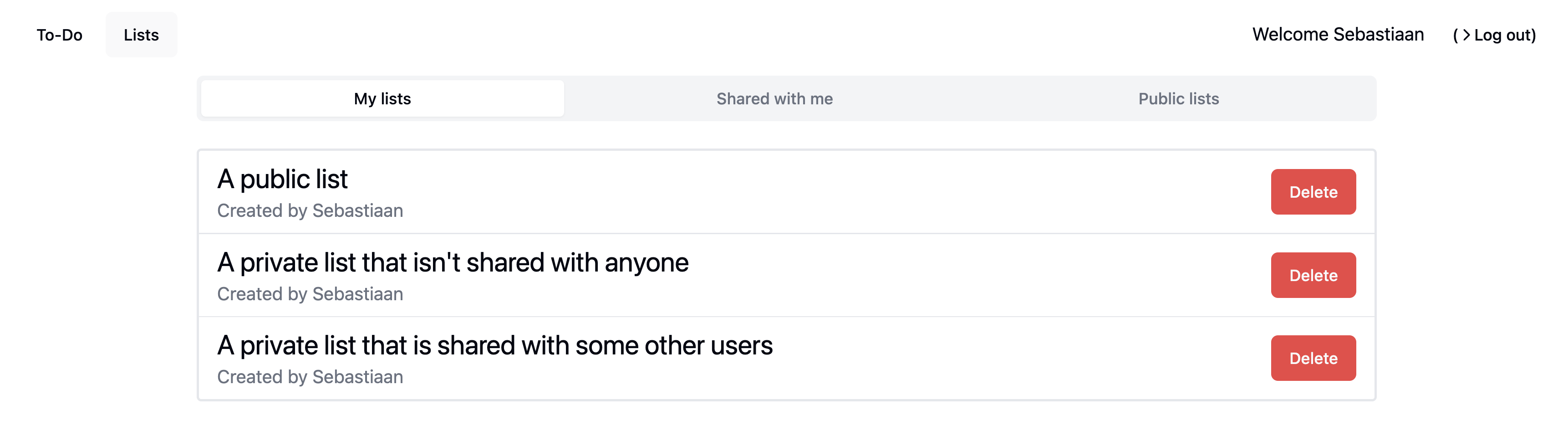 To-Do lijsten - Mijn lijsten