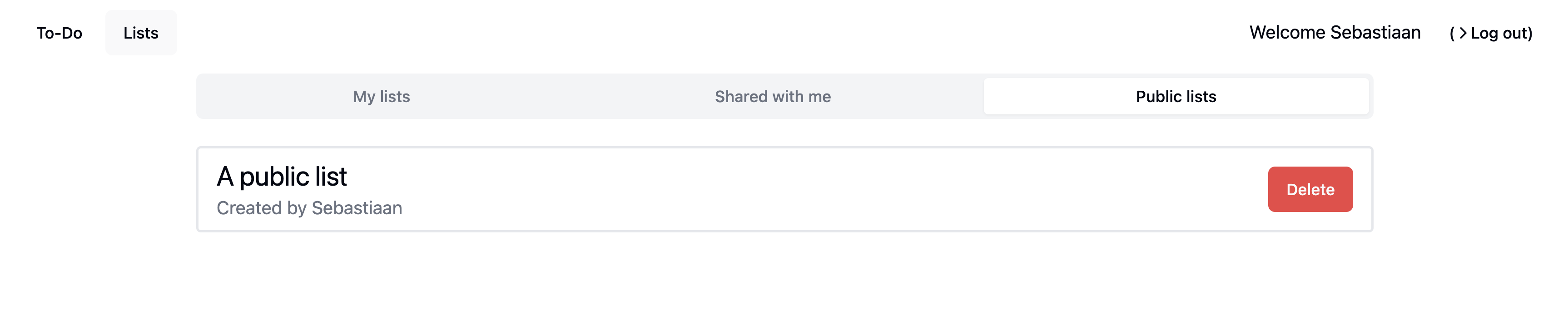 To-Do lijsten - Publieke lijsten