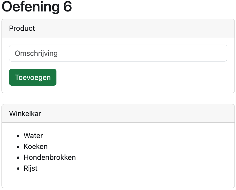 Oefening 6: Items in de winkelmand
