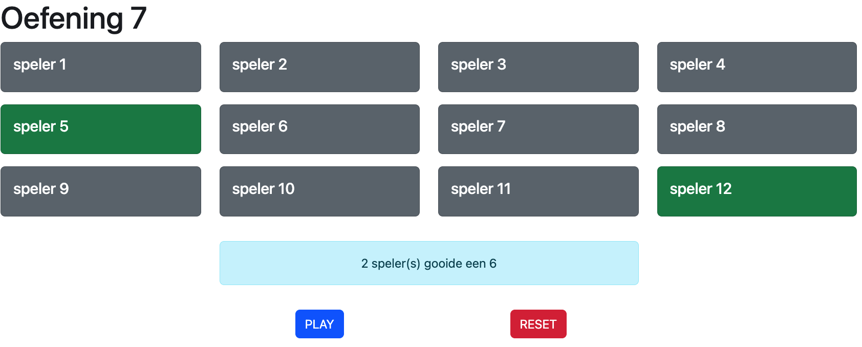 Oefening 7: Resultaten