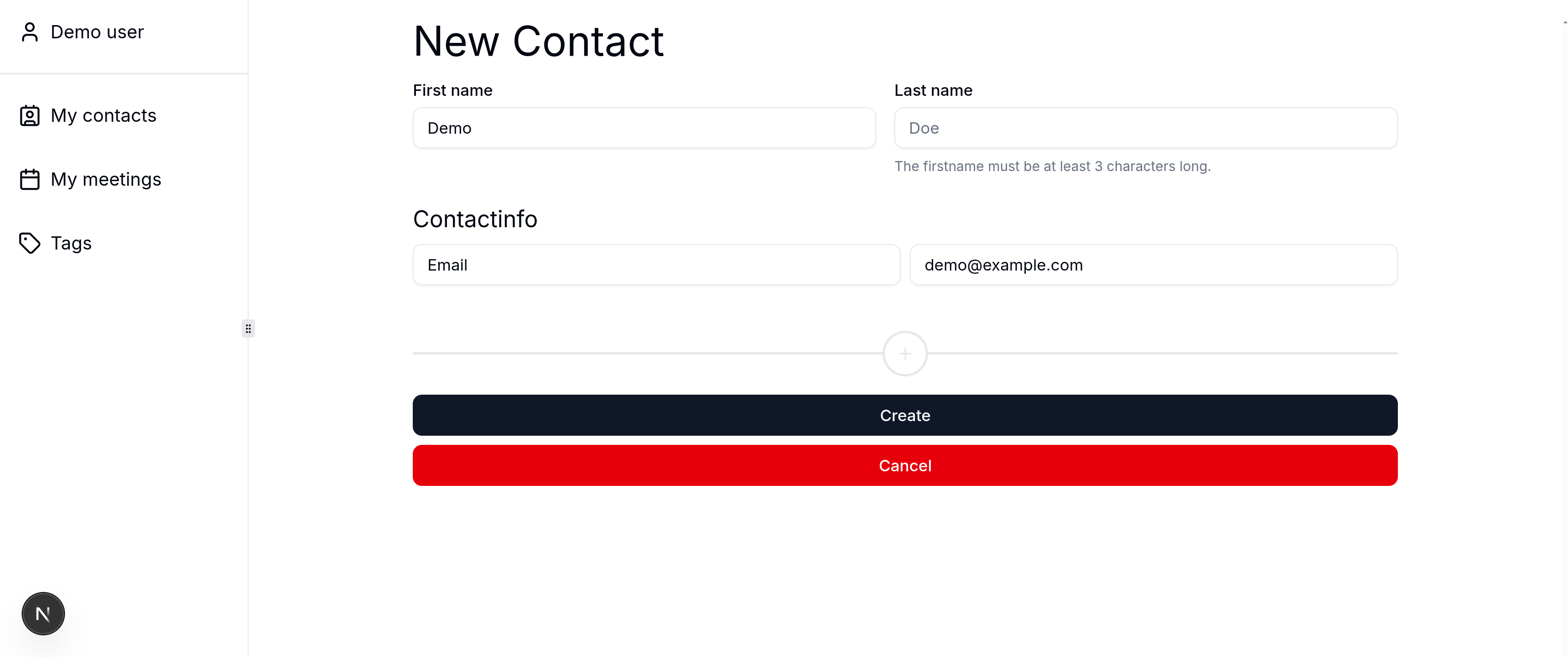 Validatiefout op de achternaam