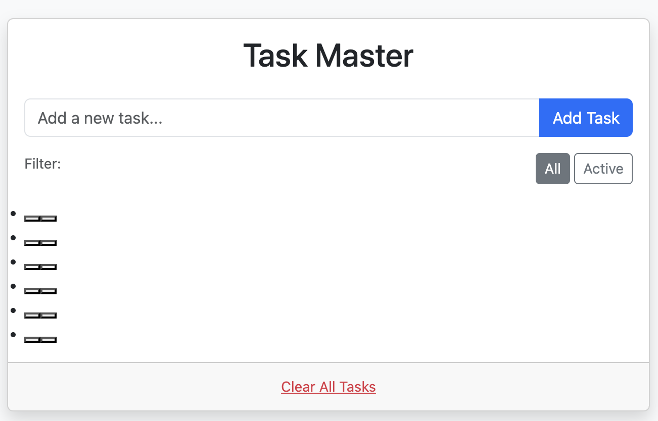 ToDo pagina zonder layout