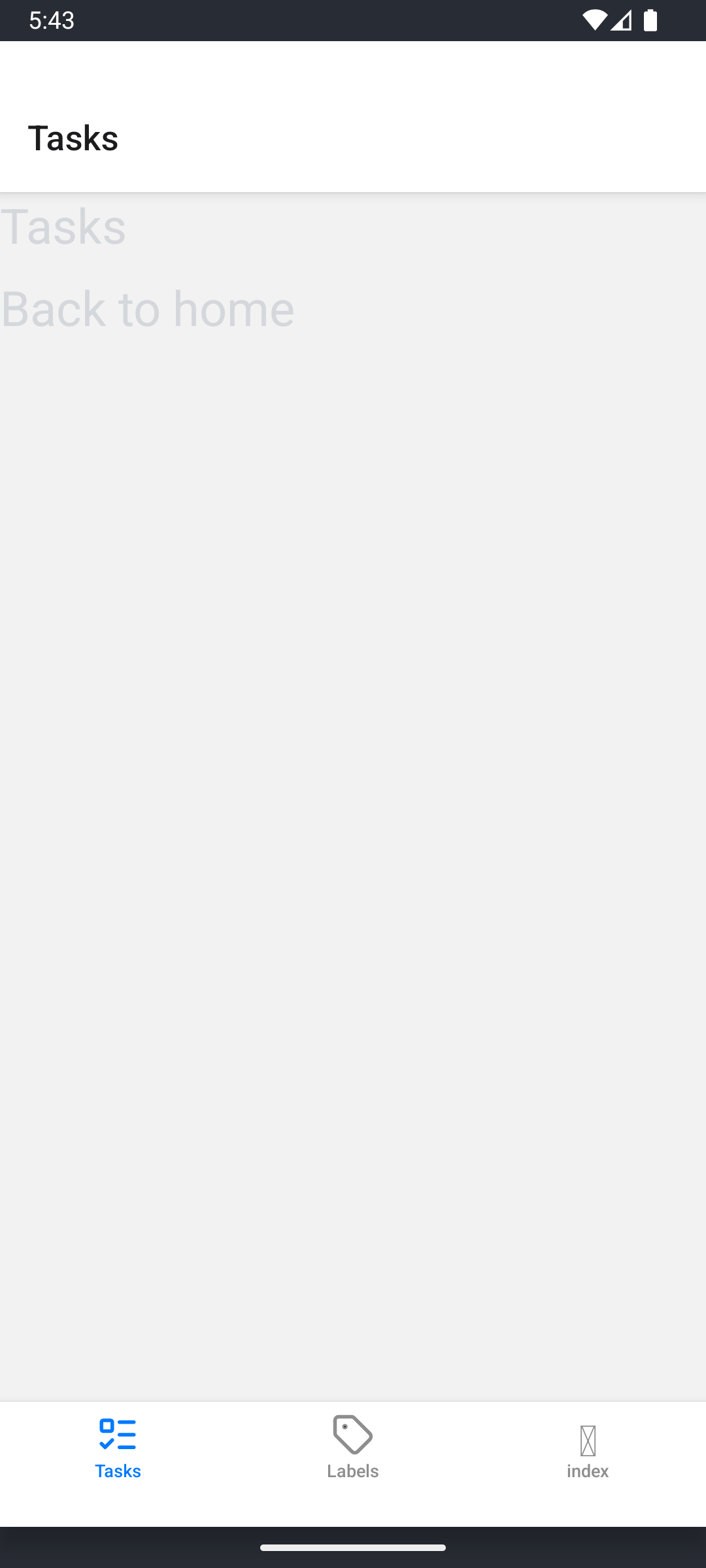 Eerste versie van de tabs layout